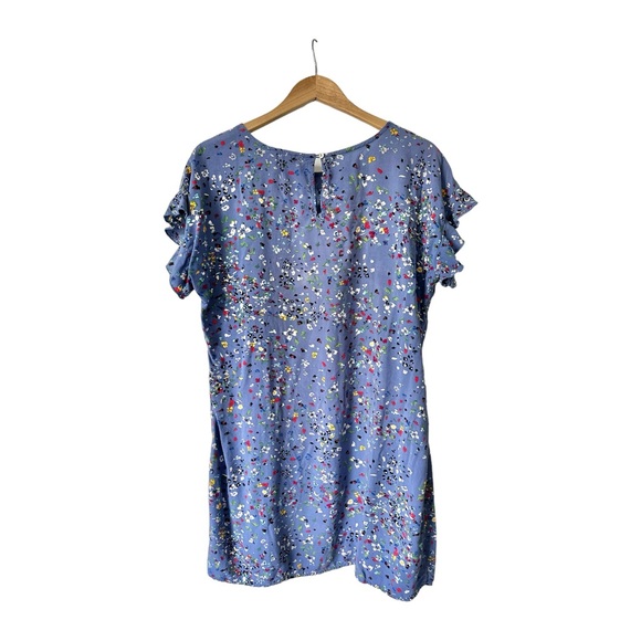 Beachlunchlounge Blue Floral Flutter Sleeve Shift Sun Dress  Size Large - Picture 8 of 13